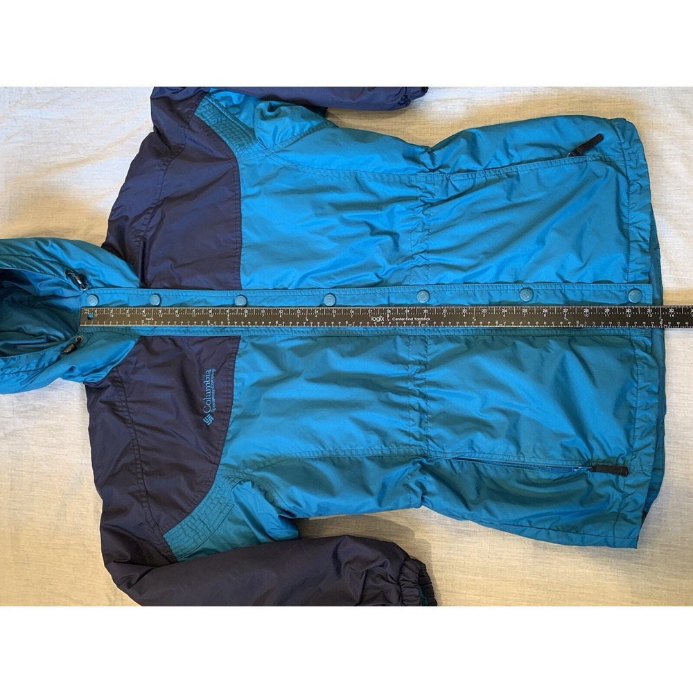 Columbia Jacket Women's Small Teal Full Zip Hooded Y2K Vintage - Picture 7 of 12